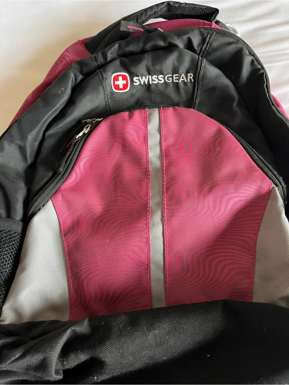SwissGear Backpack Pink Black Tech Pocket School Travel Comfort Fit Daypack